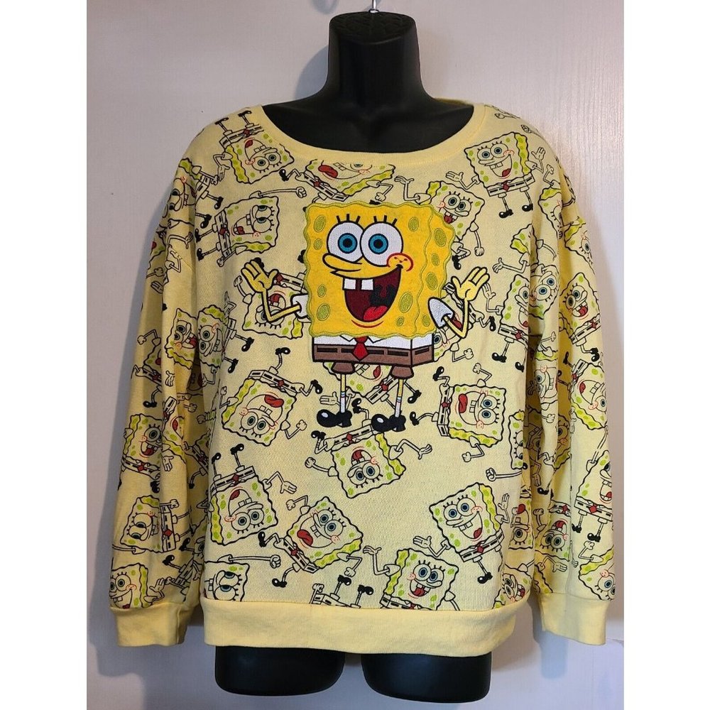 Scooby Doo! Spongebob Squarepants Yellow Pullover Long Sleeve Youth Size L